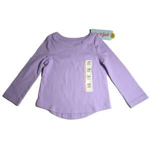 Cat & Jack Girl's Pullover Shirt Lavender Long Sleeves Soft EcoFriendly Size 12M